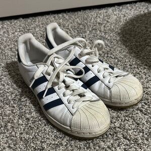 Adidas White and Navy Athletic Shoes